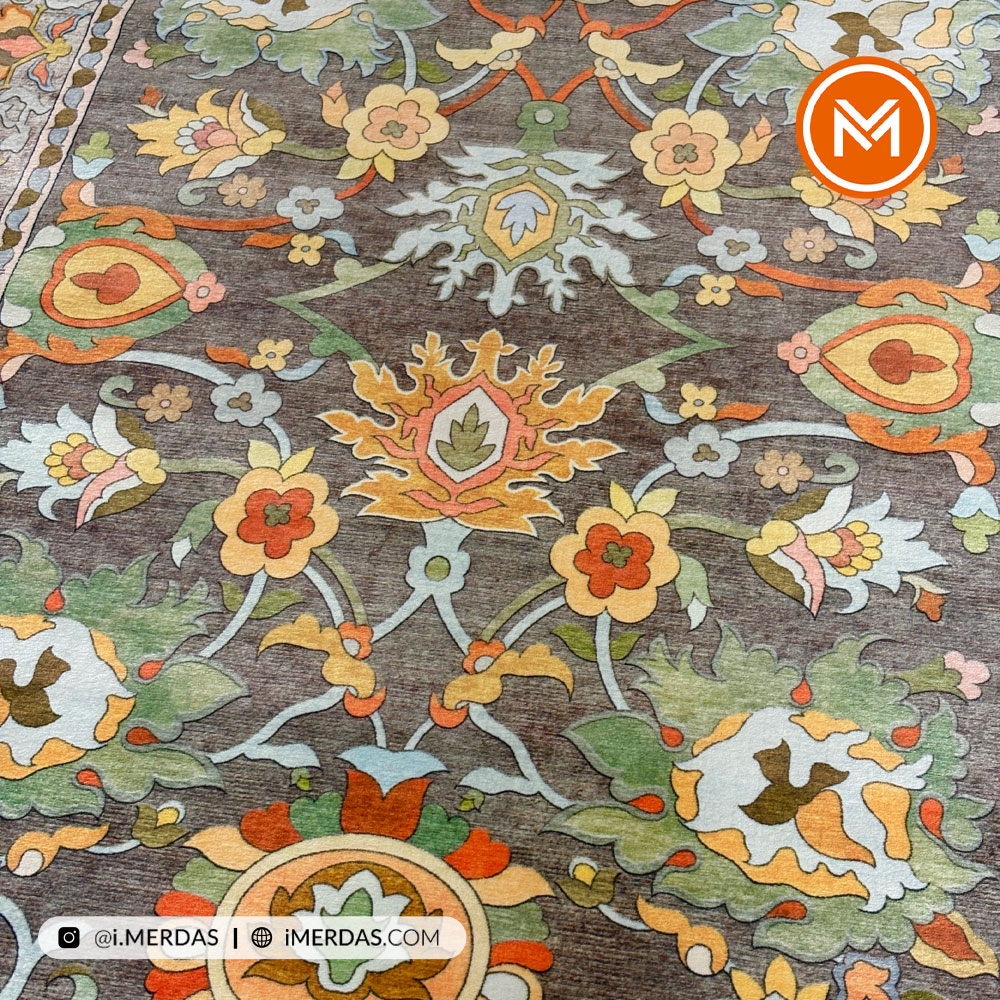 فرش کهنه نما کد 22220 زمینه تمام رنگ